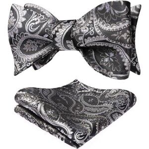 Bow Ties for Men Paisley Bowties Mens Self Tie Bow Tie and Pocket